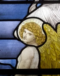 Wolsingham, St. Maria & St. Stephan, Jakobsleiter, Engel (Detail), 1881