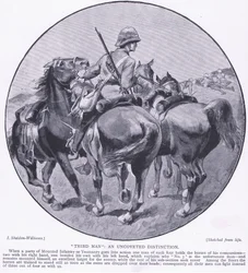 Dritter Mann eine ungewollte Auszeichnung, aus After Pretoria: Der Guerillakrieg veröffentlicht von Harmsworth Bros Limited, 1901