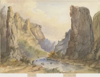 Dovedale - Landschaft: Aquarellmalerei, 1844