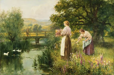Frühlingsblumen sammeln