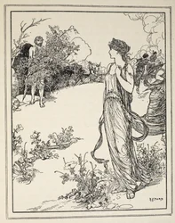 Wie Odysseus Nausikaa begegnete, aus „Erzählungen von den griechischen Meeren“ von Andrew Lang, 1926