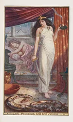 Die Prinzessin und die Schlange, Illustration aus The Brown Fairy Book von Andrew Laing, 1904
