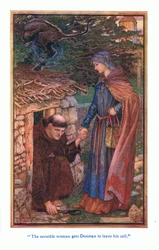 Die vernünftige Frau bringt Dunstan dazu, seine Zelle zu verlassen, 1912