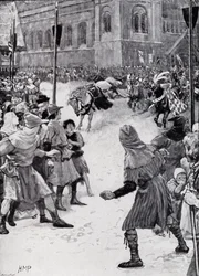 Lösen der Palfreys bei der Krönung von König Edward I.