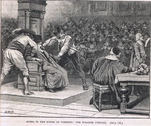 Szene im House of Commons: der Sprecher gezwungen, 1630