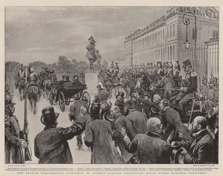 Die französische Präsidentschaftswahl, M. Loubet verlässt Versailles nach seiner Wahl zum Präsidenten