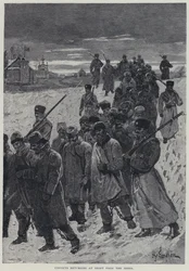 Kara, Sträflinge kehren nachts aus den Minen zurück