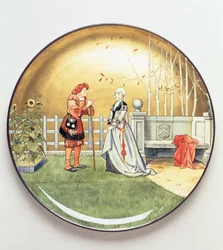 Das sechste Lebensalter, eine Illustration von Shakespeares Die sieben Lebensalter des Menschen, Ladenteller von Mintons Art Pottery Studio, 1873