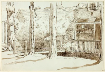 Haus und alte Bäume