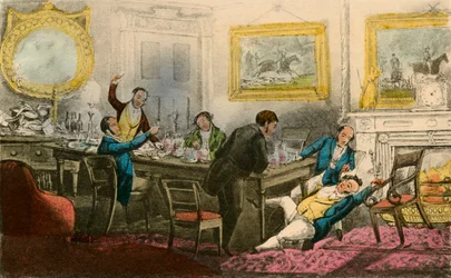Heb mich hoch! Binde mich in meinen Stuhl! Fülle mein Glas!, 1838