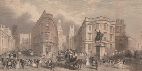 Die Bank of England und die Royal Exchange, Cornhill