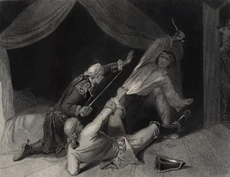 Die Gefangennahme von Lord Edward Fitzgerald wegen Hochverrats, graviert von J. Rogers