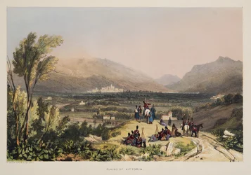 Ebenen und Stadt Vitoria, aus „Skizzen der Landschaft in den baskischen Provinzen Spaniens, mit einer Auswahl nationaler Musik“, veröffentlicht 1838
