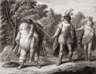 Falstaff mit dem Körper von Hotspur auf seinem Rücken