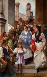 Eine venezianische Taufgesellschaft