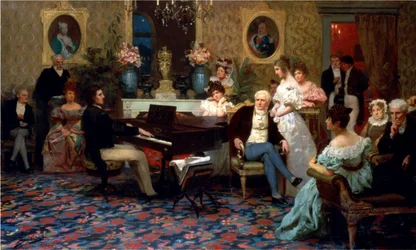 Chopin spielt Klavier im Salon von Prinz Radziwill, 1887
