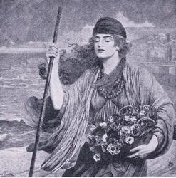 Nydia, das blinde Mädchen von Pompeji, Illustration aus The Worlds Library of Best Books, ca. 1940