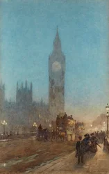 Dämmerung auf der Westminster Bridge