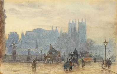Westminster Abbey von der Westminster Bridge 1892