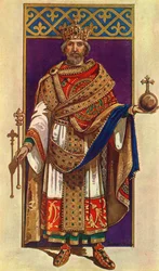 Kaiser Karl der Große in vollständigem Staatsornat, 800 n. Chr., 1924
