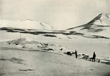 Meares und Demetri in der Discovery-Hütte, 4. November 1911, 1913