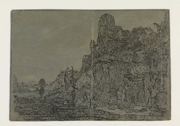 Landschaft mit steiler Klippe, kleine Version