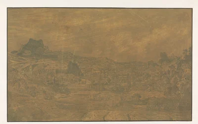 Tal mit einem Fluss und einer Stadt mit vier Türmen