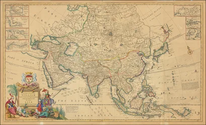 1730 Karte von Asien von Herman Moll