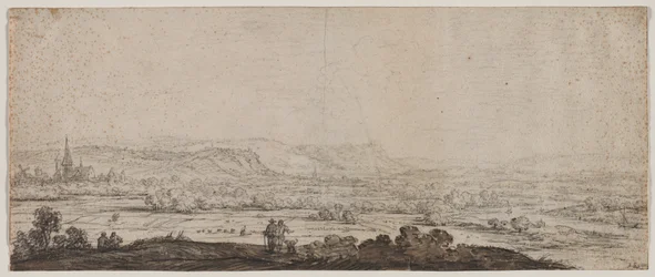 Landschaft mit dem Dorf Schenkenschanz, Gelderland, 1600er Jahre