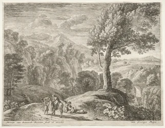Die Flucht nach Ägypten: Der große Baum und der Wasserfall