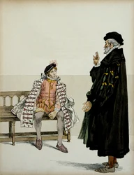 Heinrich IV. (1553-1610) vor seinem Lehrer La Gaucherie