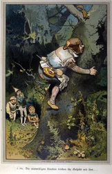 Der kühne Junge war der Spott aller. Märchen der Brüder Jacob und Wilhelm Grimm. Illustration von Vogel