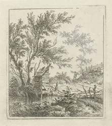 Landschaft mit Holzsammler