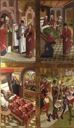 Szenen aus dem Leben des Heiligen Nikolaus vom inneren Abschnitt des linken äußeren Flügels des ehemaligen Hauptaltars in der Nikolauskirche