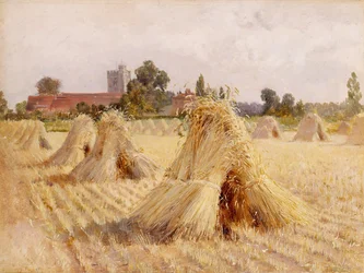 Getreidegarben bei der Kirche von Bray, 1872