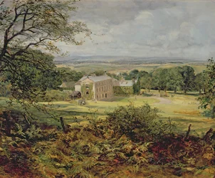 Englische Landschaft mit einem Haus, 19. Jahrhundert