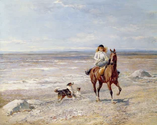 Ponyritt am Strand