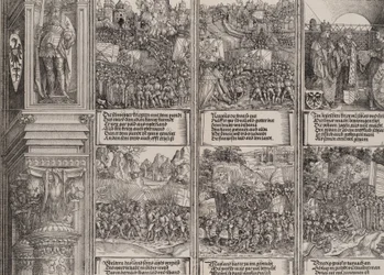 Die Hochzeit von Philipp dem Schönen mit Johanna von Österreich, Maximilian erobert das besetzte T..., 1515