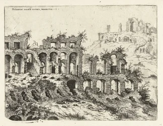 Ansicht des Kolosseums und des Palatin