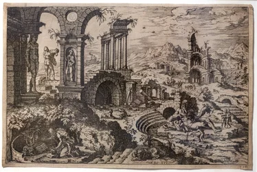 Ruinenlandschaft mit dem reuigen heiligen Hieronymus