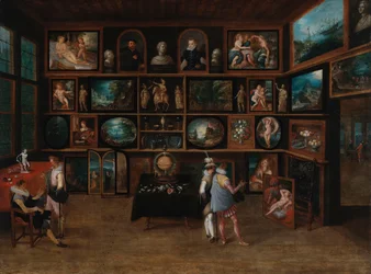 Kenner in einer Galerie, erstes Drittel des 17. Jahrhunderts