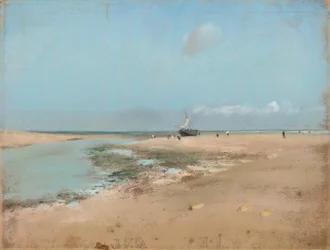 Strand bei Ebbe (Mündung des Flusses)