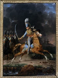 Oberst der Husaren um 1815 - 1816. Gemälde von Lecomte aus dem Jahr 1816. Sammlung „Die Soldaten von Einst“. Paris