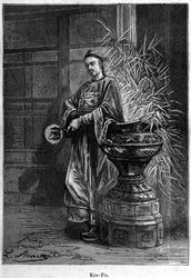 Kin-Fo. In „Die Leiden eines Chinesen in China“, Roman von Jules Verne, ed. Hetzel