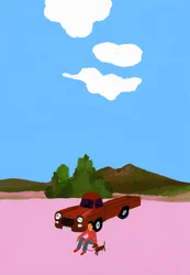 Fahrt mit dem Hund in einem Pickup-Truck