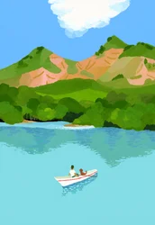 Sommerurlaub in den Bergen und Boote