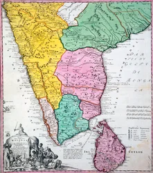 Karte der indischen Halbinsel, 1733