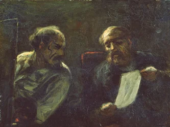 Eine Diskussion im Atelier, 1852-55