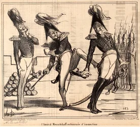 Admiral Alexander Sergejewitsch Menschikow auf Inspektionsreise, 1854