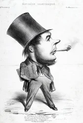 Charivaric Pantheon: Karikatur von Honore Daumier (1808-1879), französischer Graveur, Maler und Bildhauer. Stich in Le Charivari. Dim: 32x22cm. Arbaud Museum.
